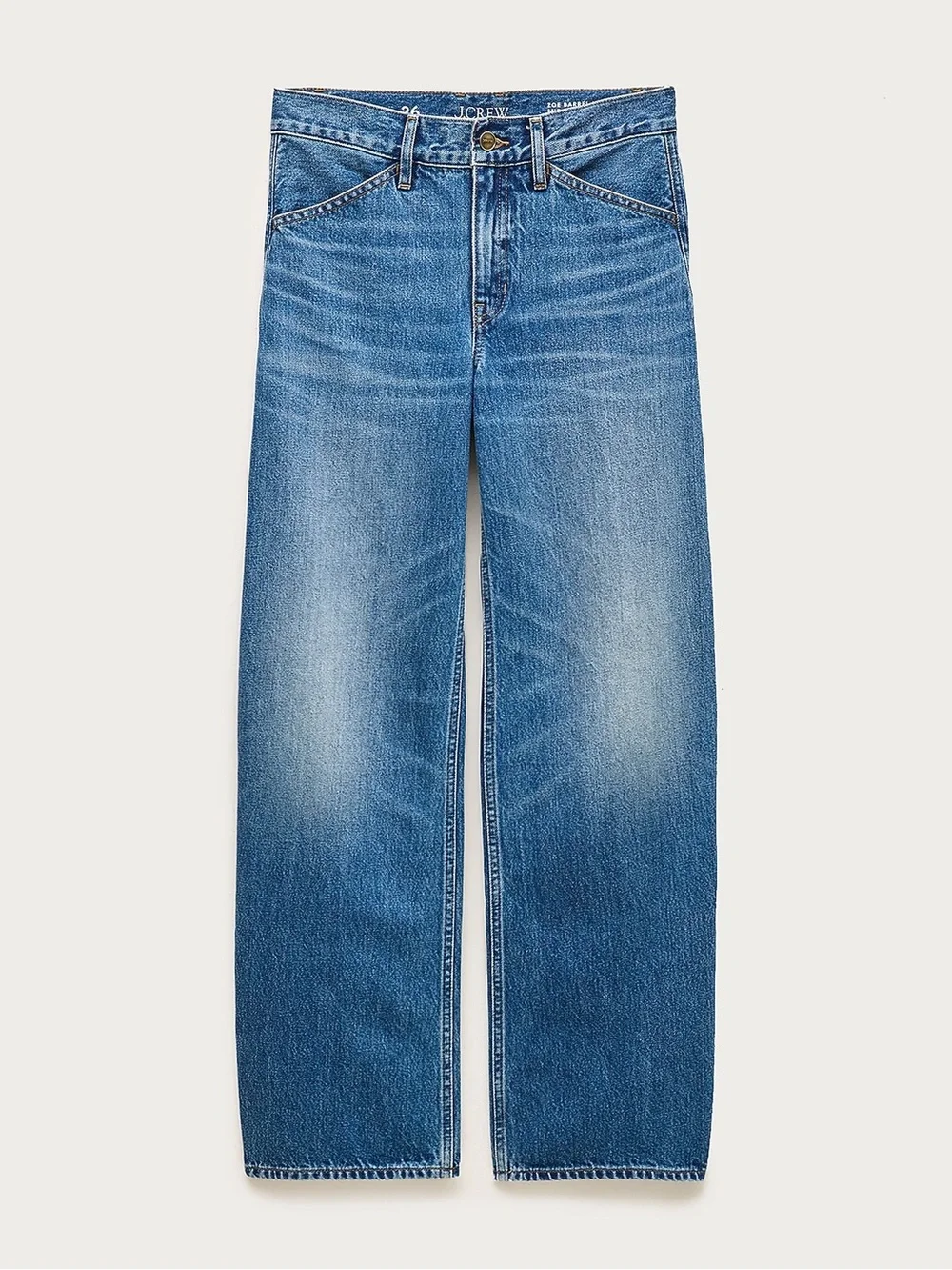 NWT JCrew Zoe Barrel Leg Jeans 24P 24 Petite Woodside Wash Denim $158 CS193